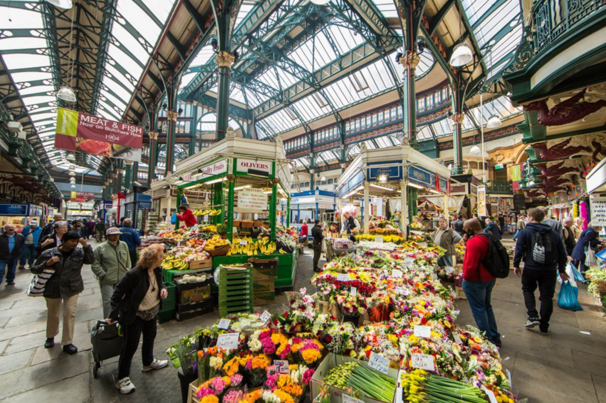 People browsing at Kirkgate Market- Leeds