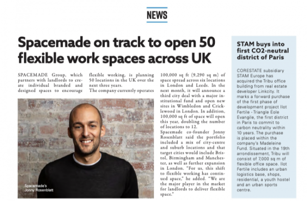 Press: Spacemade on Track to Open 50 Flexible Workspaces Across UK – MIPIM News