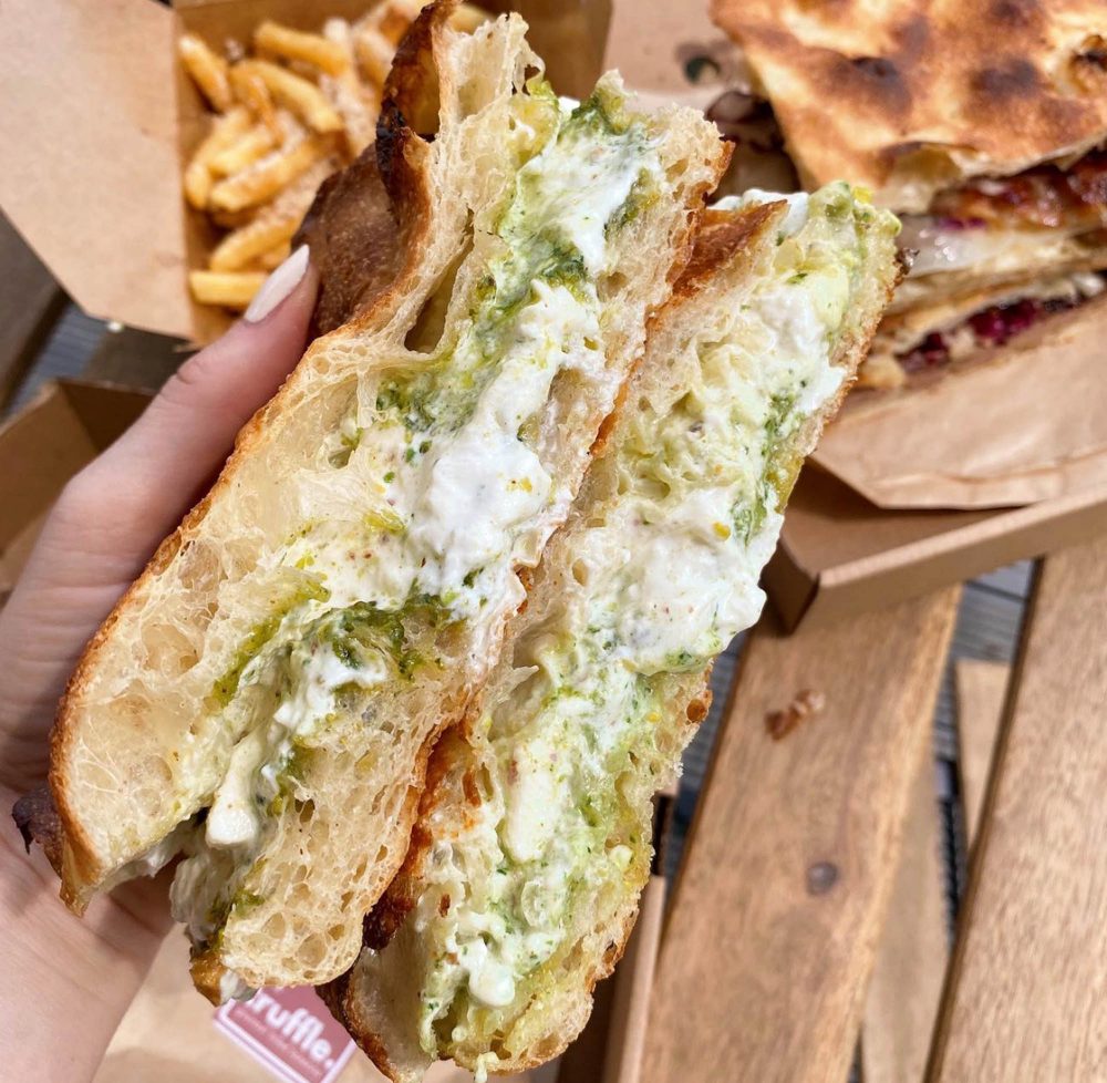 bread & truffle focaccia sandwich