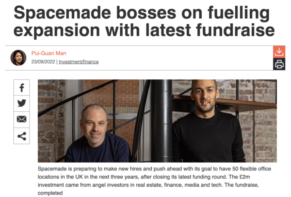 Press: Spacemade Bosses on Fuelling Expansion with Latest Fundraise – EGi