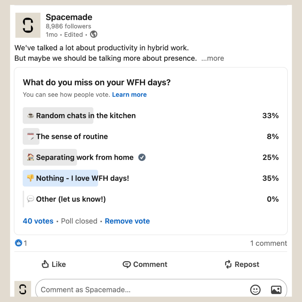 Newsletter – LinkedIn poll
