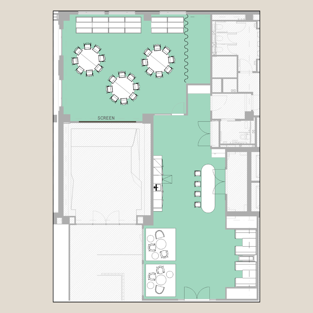10X event venue – cabaret layout