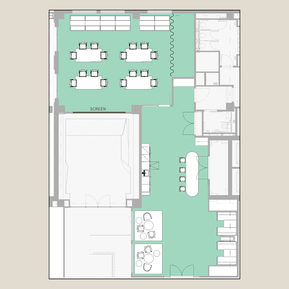 10X event venue – classroom layout